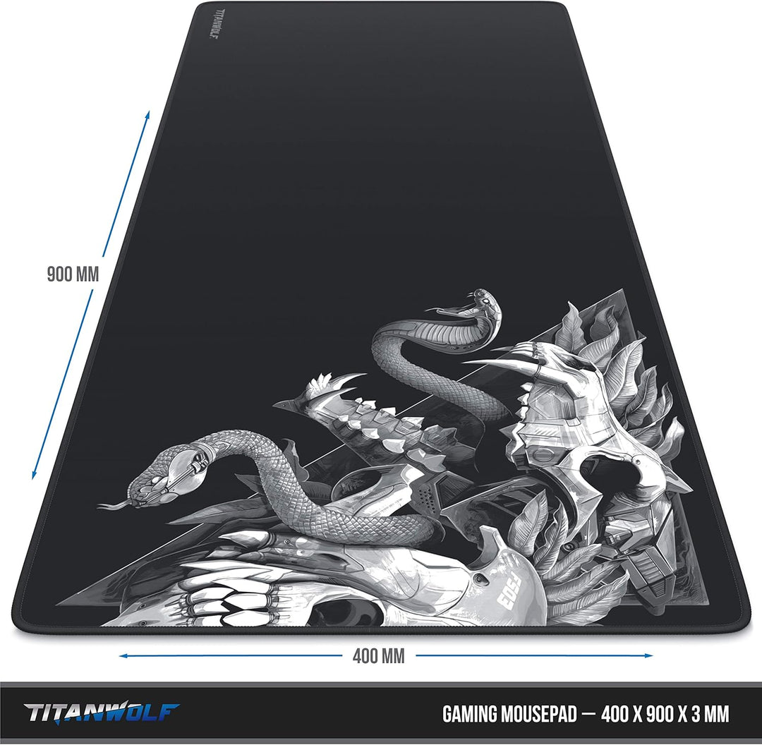 Titanwolf – XXL Gaming Mauspad 900x400 mm - Tischunterlage Mousepad Gaming XXL Gross - Präzision und