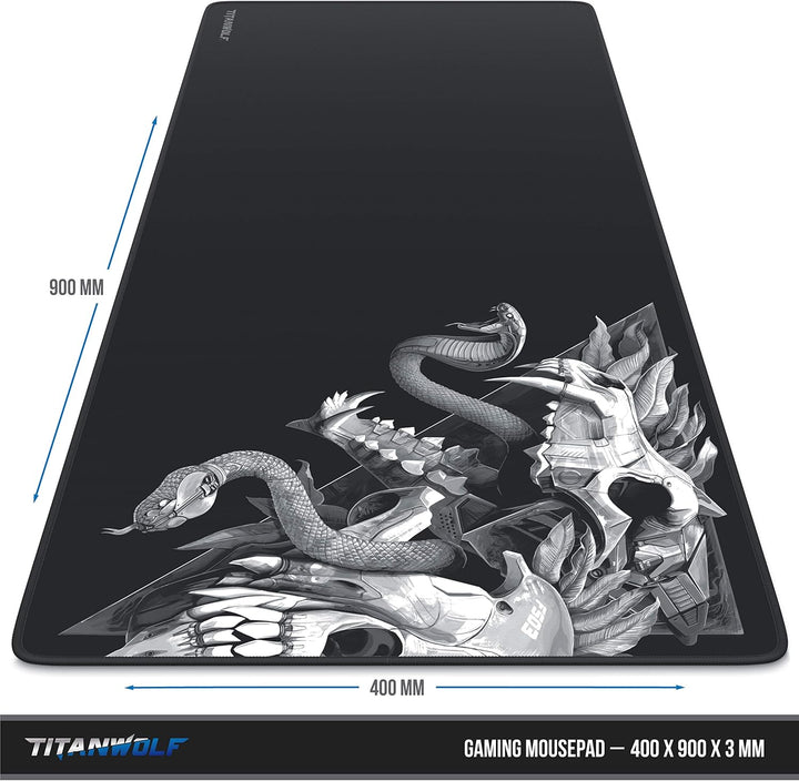 Titanwolf – XXL Gaming Mauspad 900x400 mm - Tischunterlage Mousepad Gaming XXL Gross - Präzision und