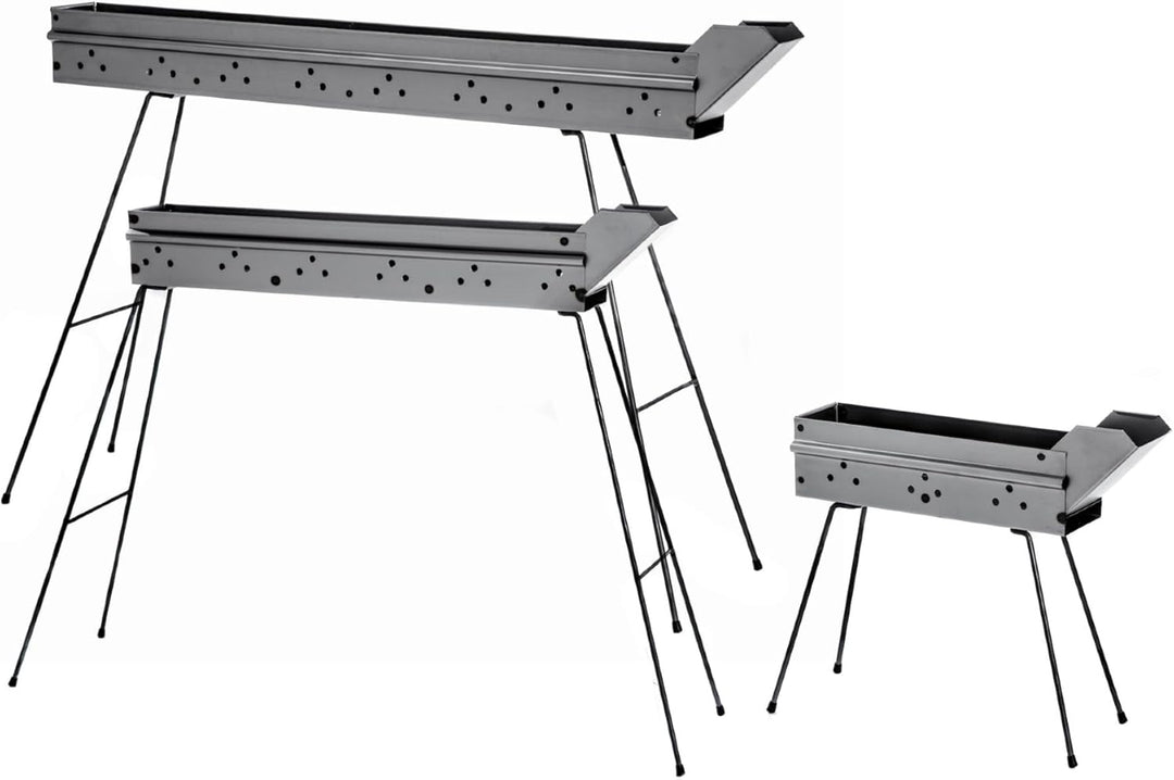 Fabermec Barbecue Spiesschengrill Holzkohlegrill für Fleischspiesschen, Würstchen, Spiesse 110 cm au