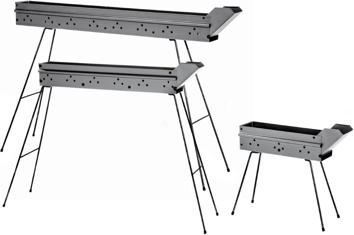 Fabermec Barbecue Spiesschengrill Holzkohlegrill für Fleischspiesschen, Würstchen, Spiesse 110 cm au