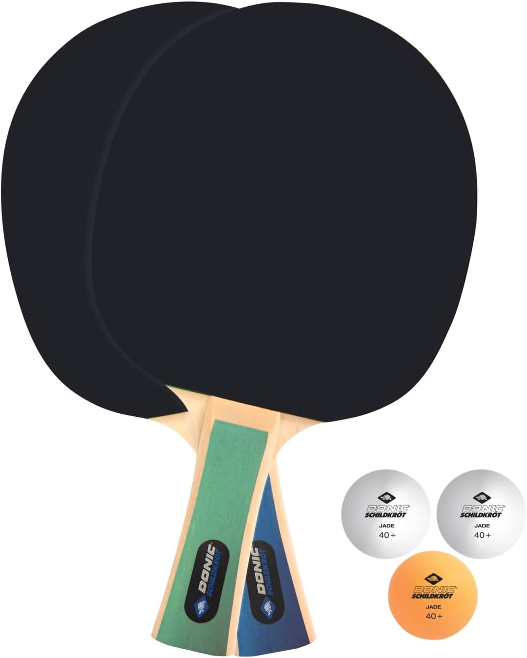 Donic-Schildkröt Tischtennis-Set Level 400 für 2 Spieler (2 Schläger 1,4mm Schwamm, 3 Bälle, in Neue