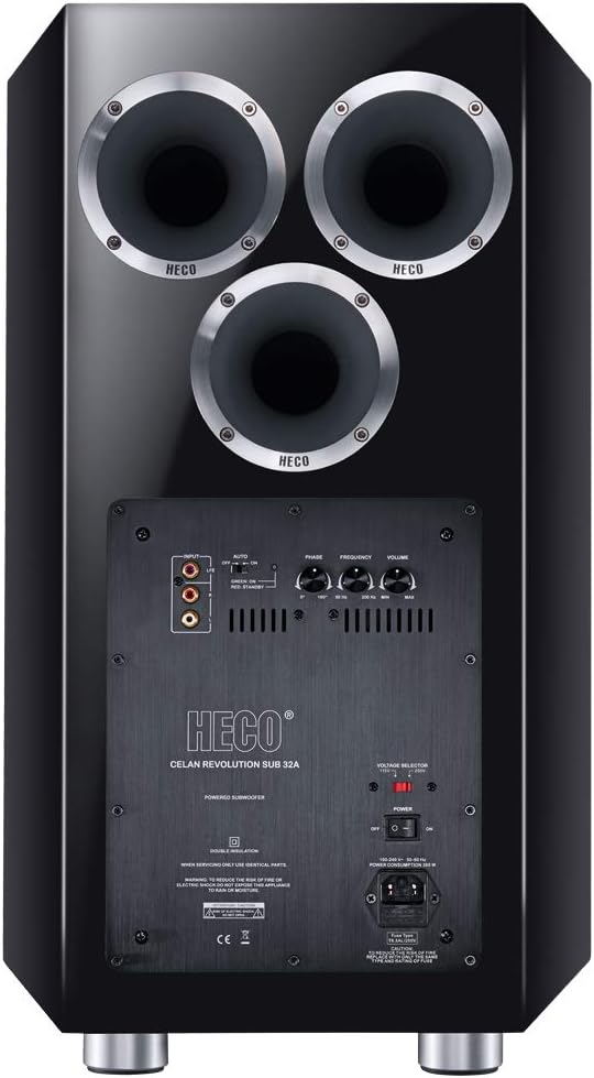 Heco CELAN Revolution SUB 32A Aktiver Bassreflex Subwoofer, Piano schwarz