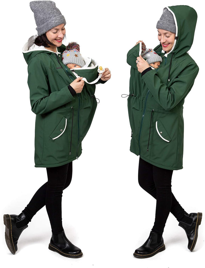 Viva la Mama 4in1 Trageparka für Tragen auf dem Rücken oder der Brust, Allwetter Softshell - PINA S