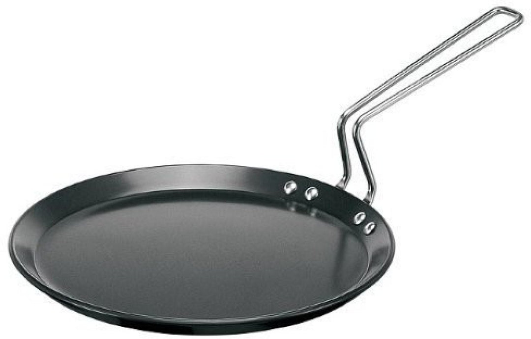 Hawkins Futura 26cm Flat Tava, harteloxiertes Tawa mit Edelstahlgriff, Induktion Tawa mit Rand, Pfan