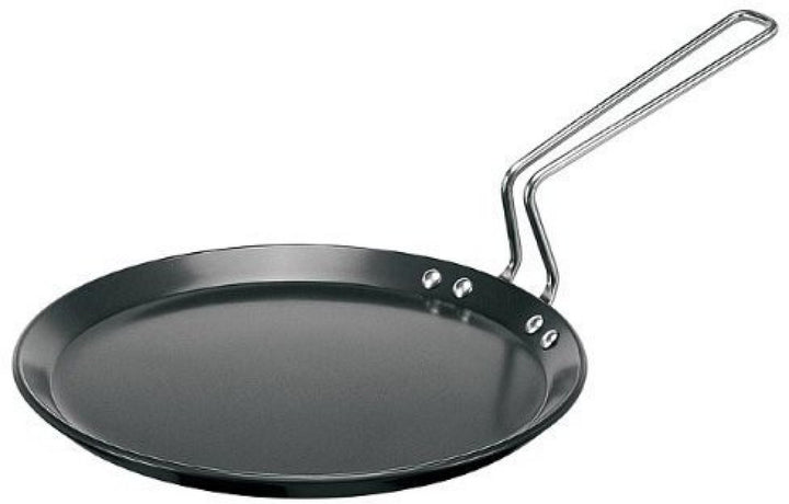 Hawkins Futura 26cm Flat Tava, harteloxiertes Tawa mit Edelstahlgriff, Induktion Tawa mit Rand, Pfan