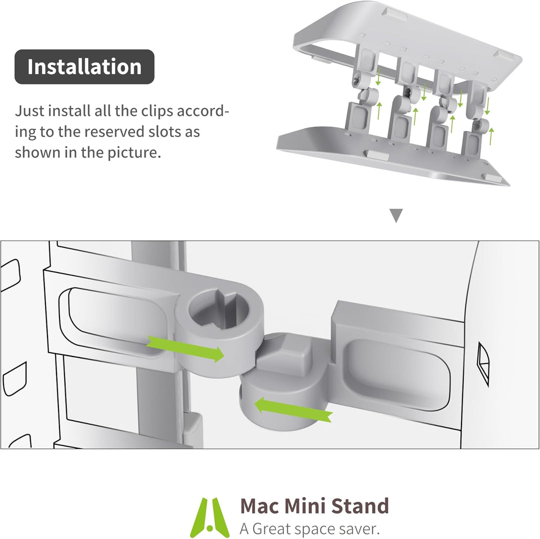 AFOOYO Mac mini Ständer - ABS Vertikale Halterung Desktop Ständer, Universal Fit für Mac mini 2010-2