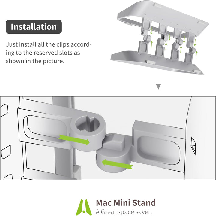 AFOOYO Mac mini Ständer - ABS Vertikale Halterung Desktop Ständer, Universal Fit für Mac mini 2010-2