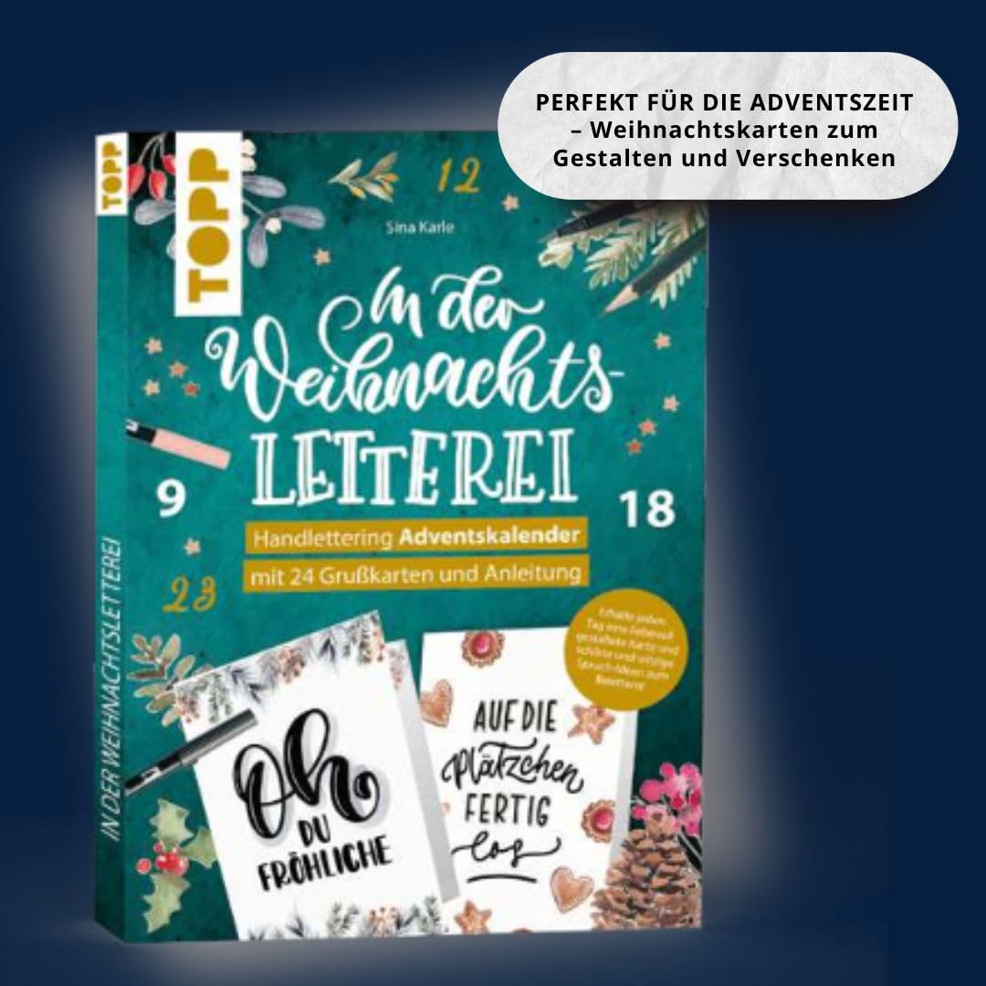 In der Weihnachtsletterei. Adventskalender: Handlettering Adventskalender. Mit 24 Grusskarten und tä