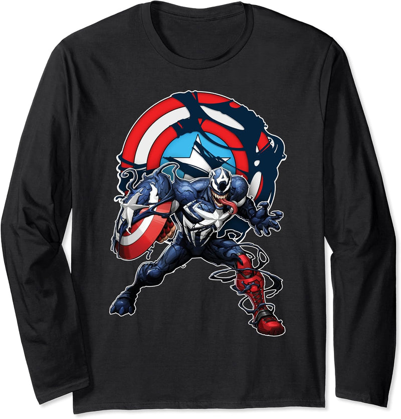 Marvel Captain Venom Portrait Logo Langarmshirt