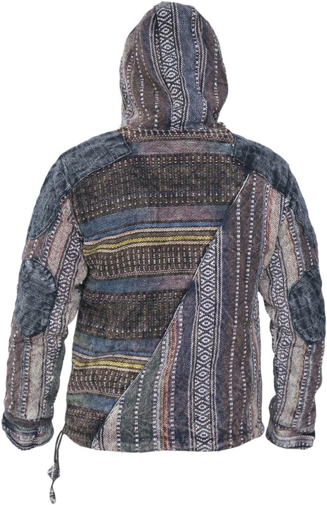 Gheri Herren Baumwolle Half Stonewashed Retro Funky Freizeitjacken Hoodie, S