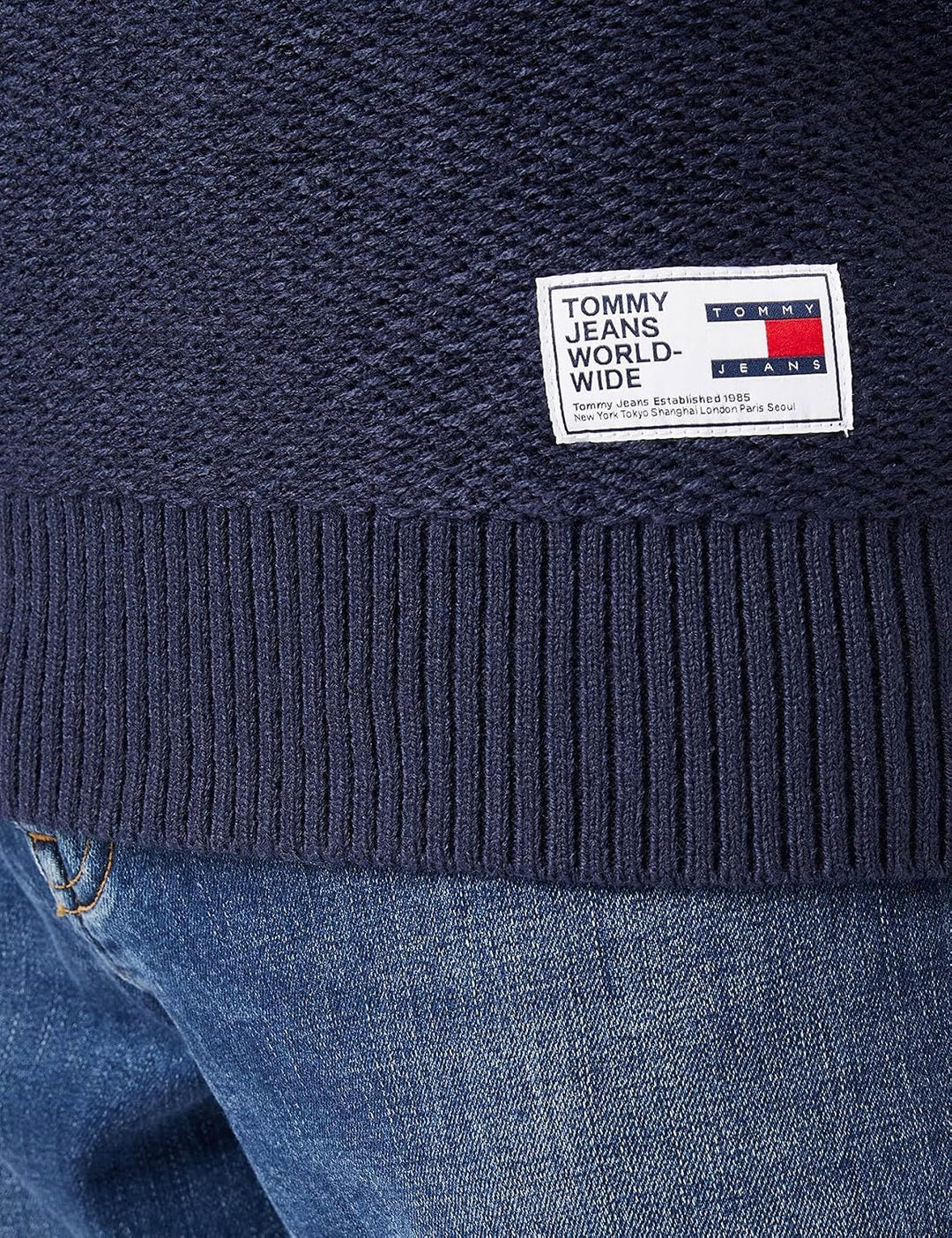 Tommy Jeans Herren TJM Reg Structured Sweater Dm0dm15060 Pullover S Blau, S Blau