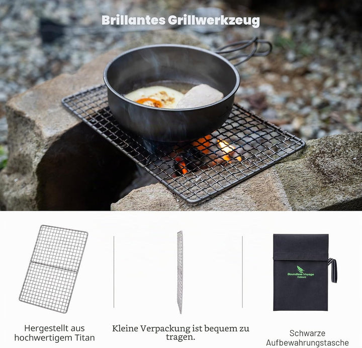iBasingo Titan Grillrost Outdoor Grillrost Holzkohle BBQ Net Grill Platte Ultraleichtes Backen Kühl