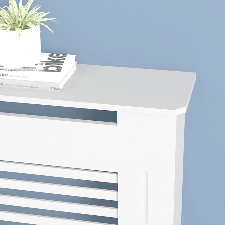 FATIVO Heizkörperverkleidung Hohe Heizkörperabdeckung Horizontal Holz 101×111×19 cm Weiss aus MDF la