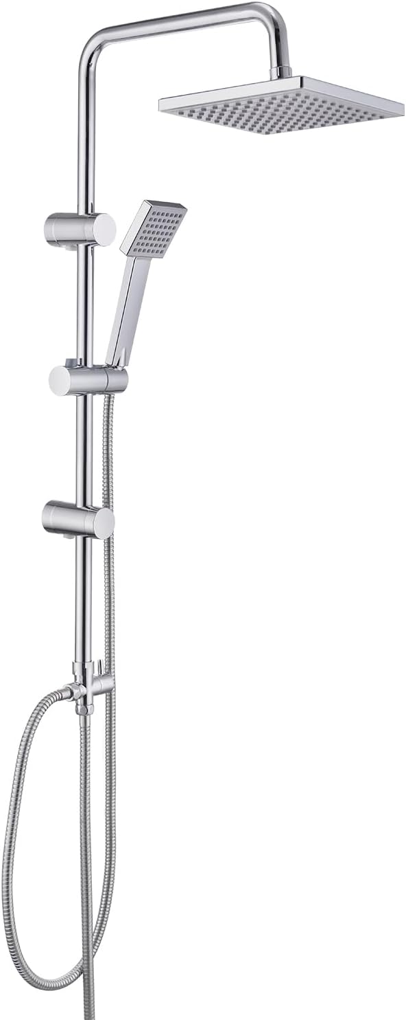 JOHO Edelstahl Regendusche Set, Duschset ohne Armatur, Duschsystem, Überkopfbrause Set, Duschstange