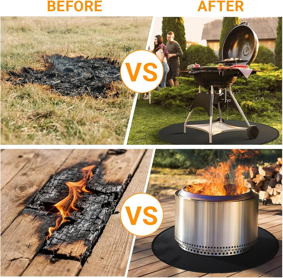 Rund Feuerfeste Unterlage, ZoneYan Feuerfeste Matte für Grill, 90cm/36″, Feuerstellenmatte, Brandsch