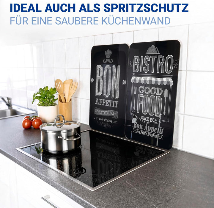 WENKO Herdabdeckplatte Universal Mod. Bon Appetit, höhenverstellbar für alle Herdarten, Schneidebret