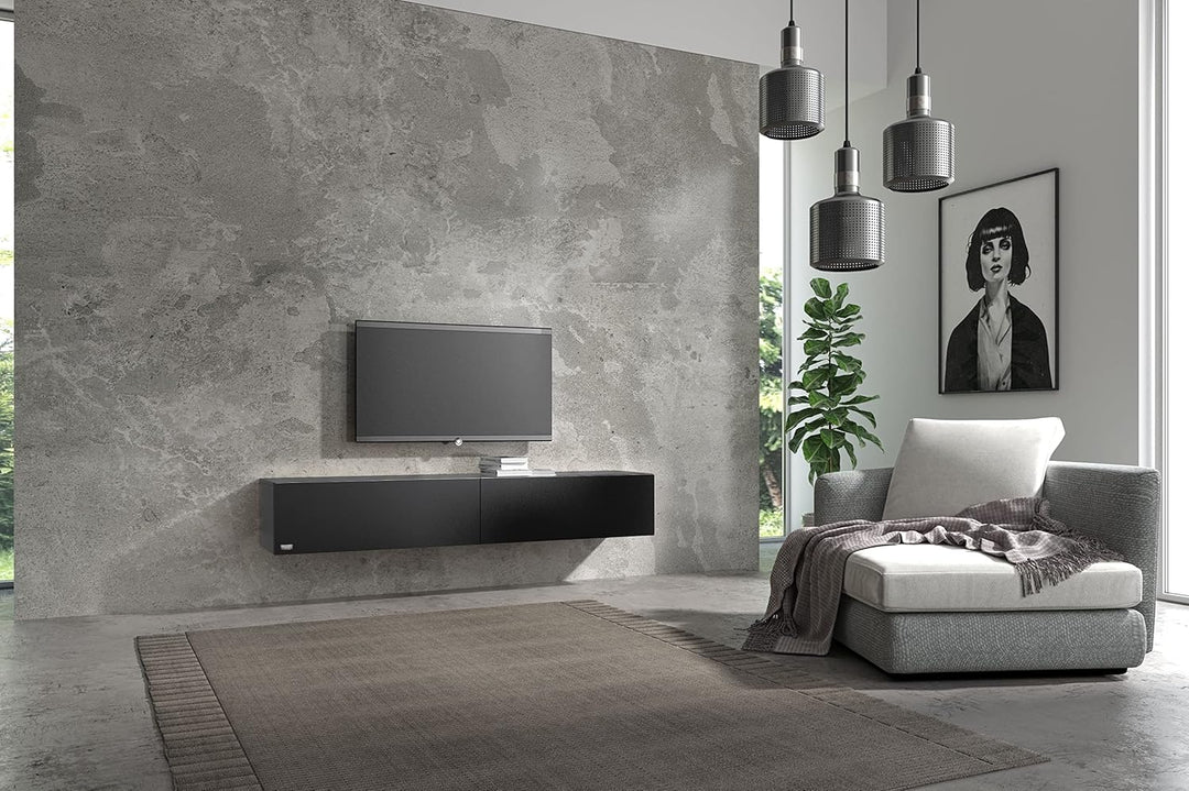 Wuun® TV-Lowboard Somero I 100cm bis 360cm I TV-Schrank &amp; Hängeschrank für Wohnzimmer I Verschiedene