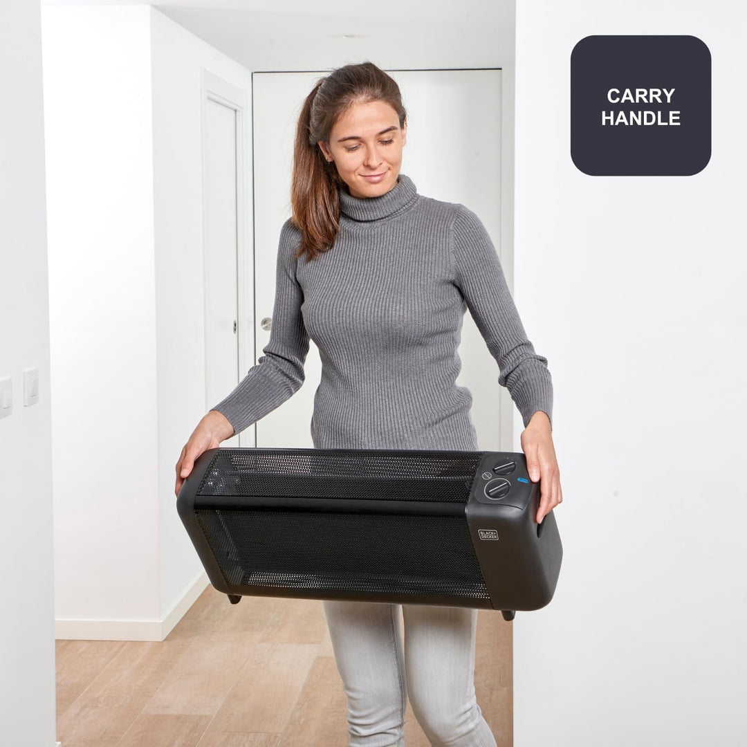 Black+Decker ES9350080B BXMRA1500E Radiator-Heizkörper mit Glimmerisolierung, 1500, Schwarz Heizkörp