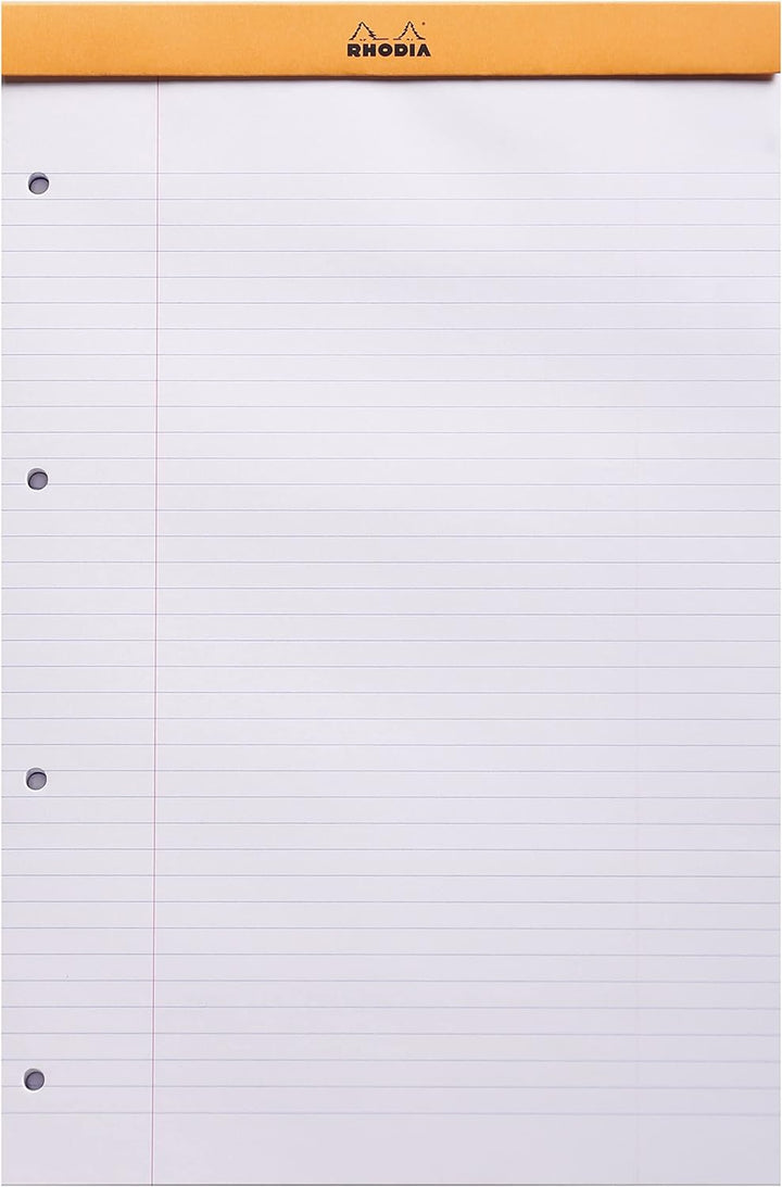 Rhodia 119600C - Packung mit 5 Notizblöcken geheftet No.20, DIN A4+, 80 Blätter gelb liniert mit Ran