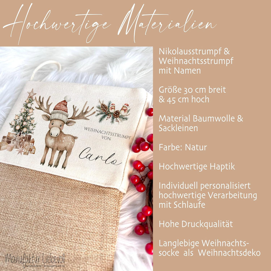 Manufaktur Liebevoll I Nikolausstrumpf Nikolausstiefel personalisiert Kinder Erwachsene Weihnachtsst