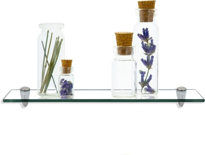 Glasablage Glasregal, Glas Wandregal Klarglas mit 8mm ESG Sicherheitsglas und Halterung, perfekt gee