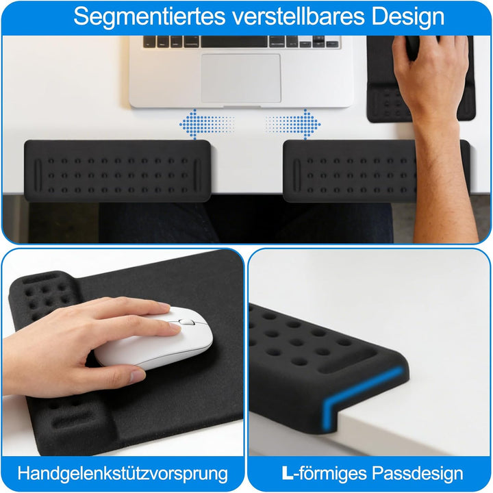 2er-Pack L-förmige Ellbogenauflage Memory Schaum, Ergonomische Armauflage mit Mauspad, Anti-Rutsch E