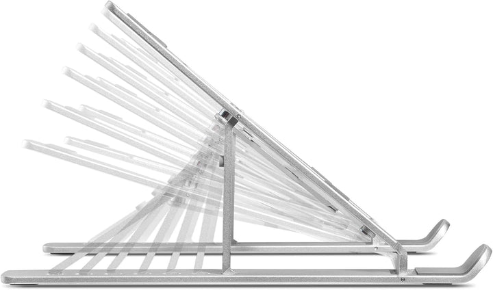 Ergolutions® Mobiler Aluminium Laptopständer - Faltbar, Höhenverstellbar, Universal für alle Geräte,