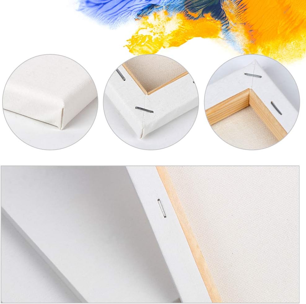 HOTOOLME 12 Stück Leinwand Set - Leinwand zum bemalen, Keilrahmen 13x18cm, 18x24cm, 24x30cm, 30x40cm