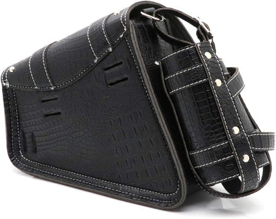 Motorrad Satteltaschen Leder PU wasserdichte Motorrad Side Gepäck Werkzeugtasche - Schwarz (Rechte S