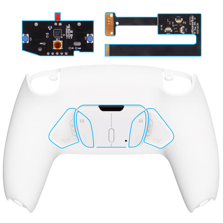 eXtremeRate Programmierbar RISE4 Remap Kit für ps5 Controller BDM-010/020,Remap Board&Rückplate Gehä