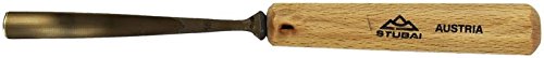 STUBAI Stemmeisen Stechbeitel Serie 52 - Form 16 | Gebogenes Hohleisen 10 mm, mit Holzgriff, für Fig