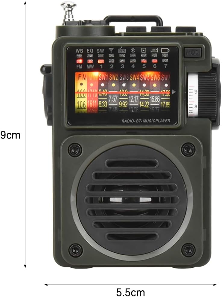 DollaTek HRD-700 Taschen Retro Mini Radio mit 10 Bändern Bluetooth Digitaler wiederaufladbarer Musik