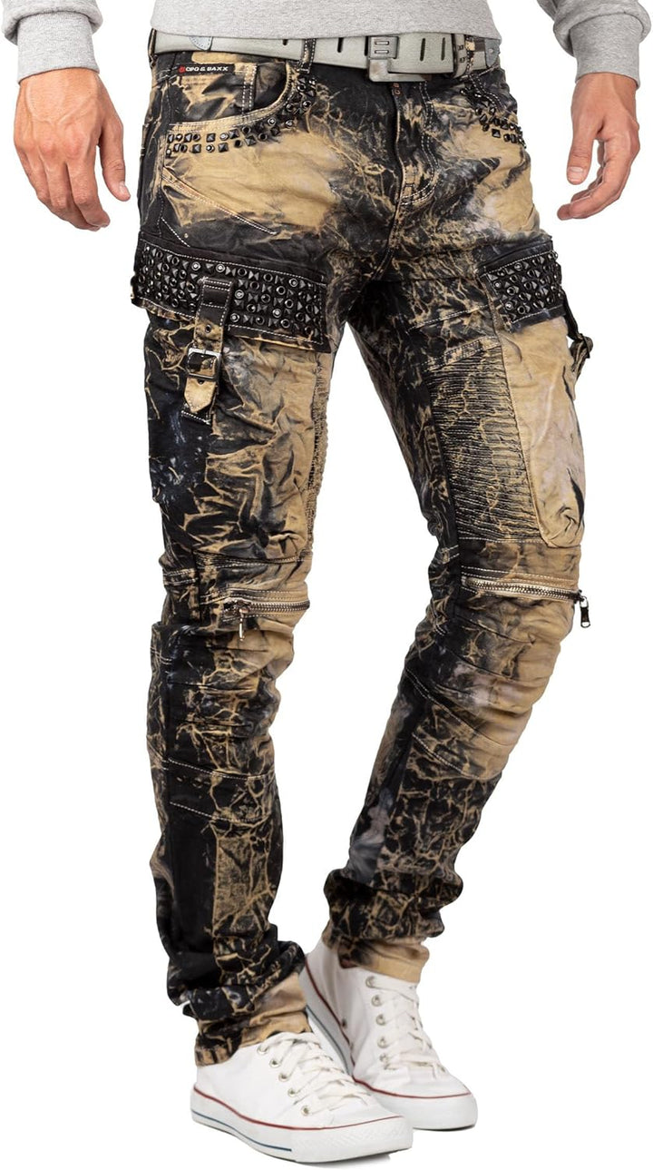 Cipo & Baxx Herren Jeans – Stylische Denim-Mode mit einzigartigem Design, Slim-Fit & Regular-Fit, Bi