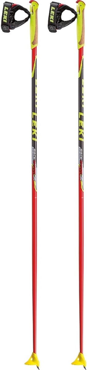 LEKI Kinder Race Shark langlaufstock neonrot/schwarz-silber-gelb 110, neonrot/schwarz-silber-gelb 11