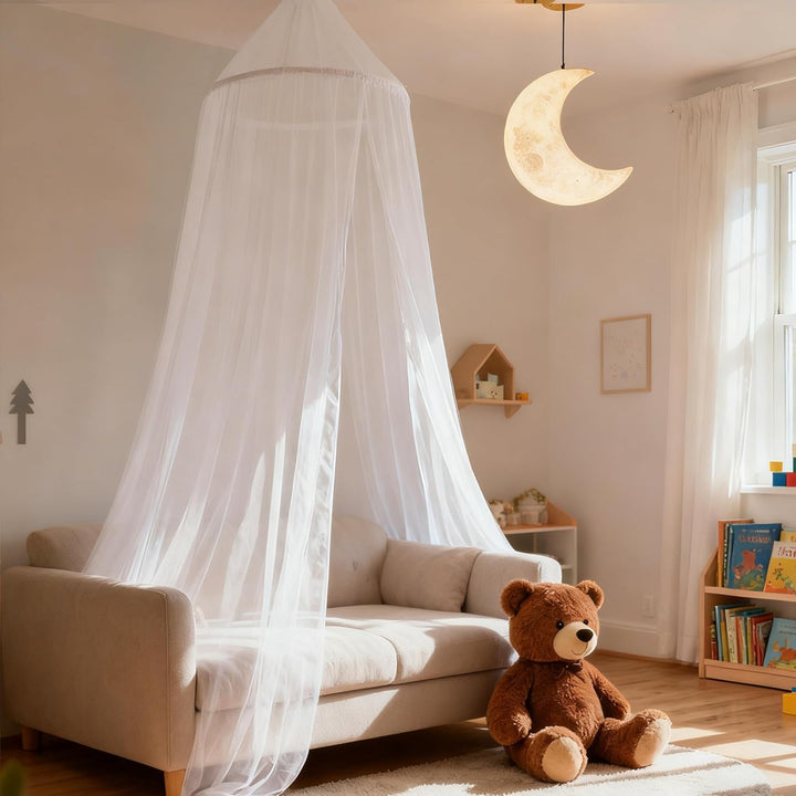 Bett Baldachin Moskitonetz für Mädchen, Prinzessin Baldachin für Kinder Bett Zimmer Dekor Weiss, Wei
