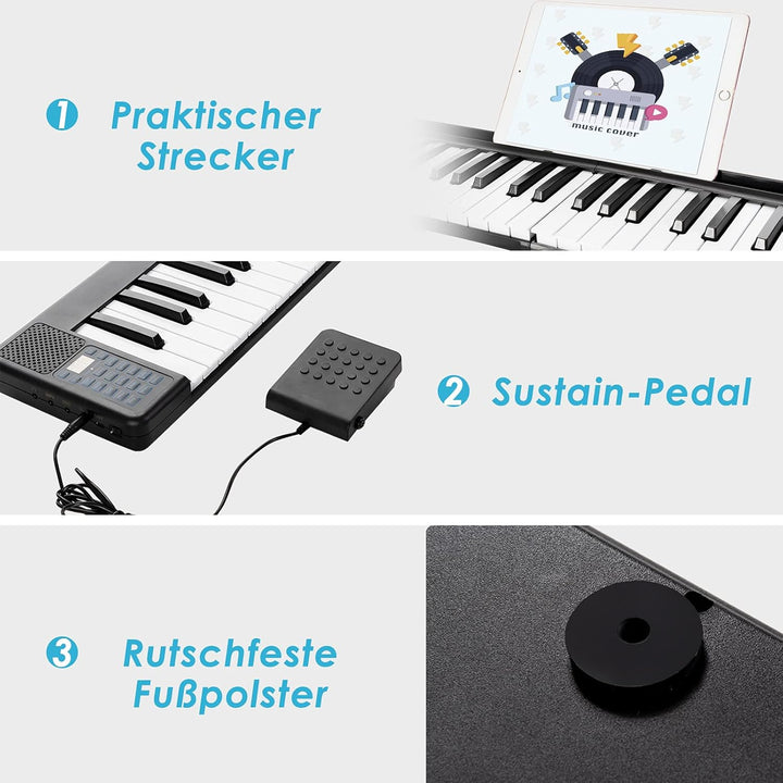 GOPLUS 88 Tasten digital Piano, elektronisches Klavier mit Tragtasche, 128 Rhythmen & 128 Töne & 15