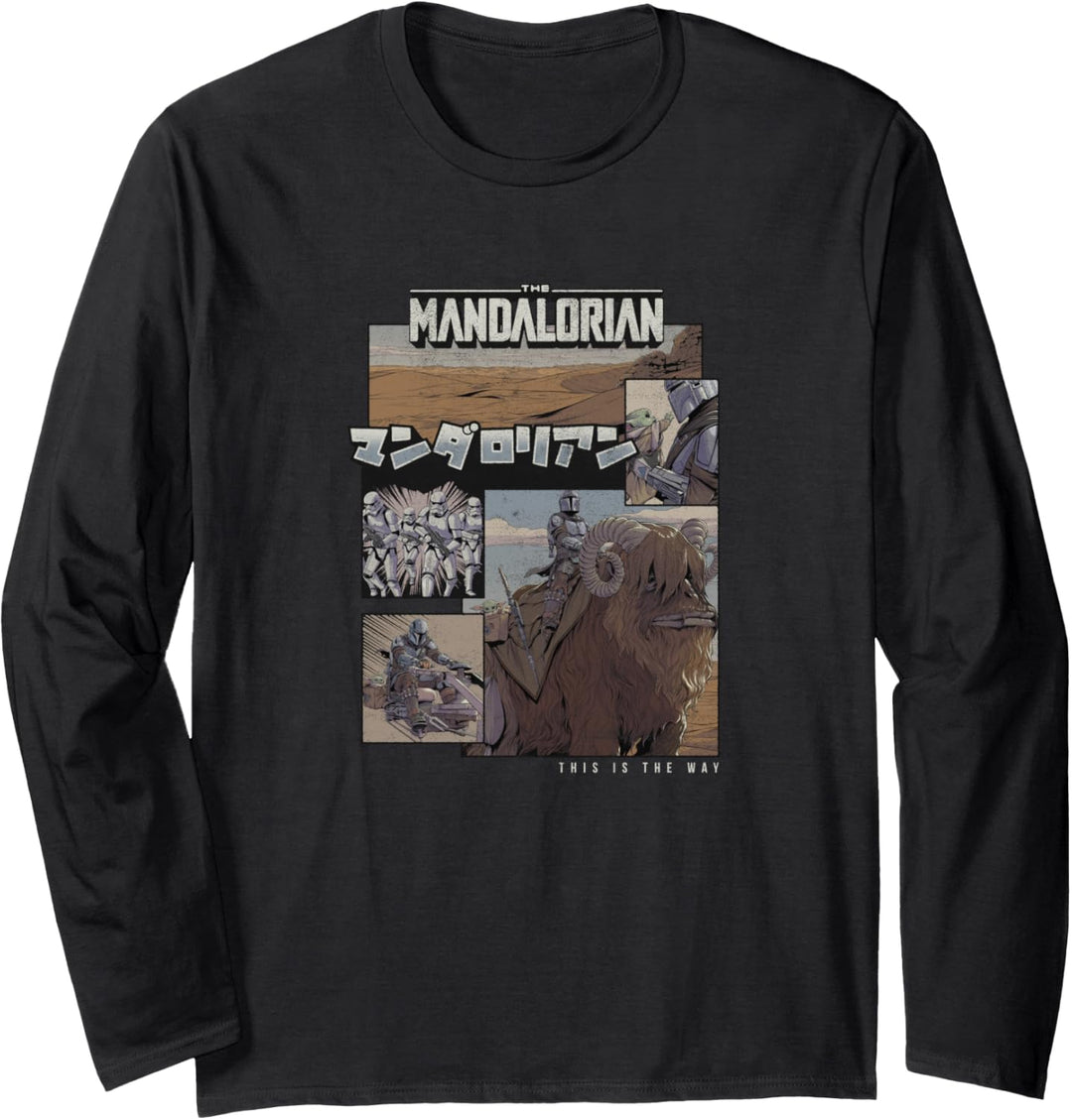 Star Wars Mando Comic Poster Langarmshirt