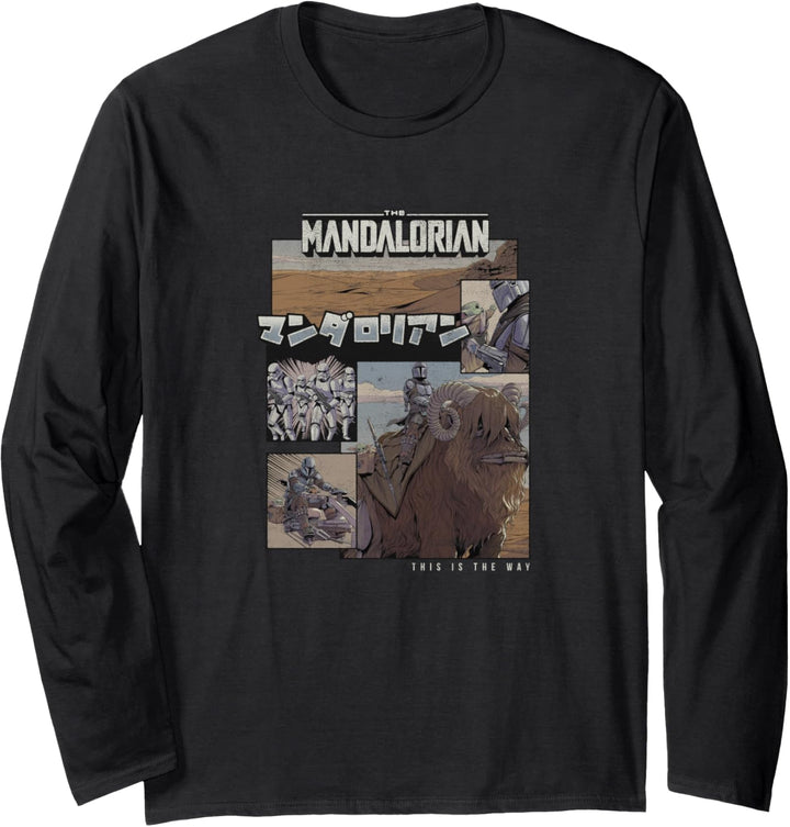 Star Wars Mando Comic Poster Langarmshirt