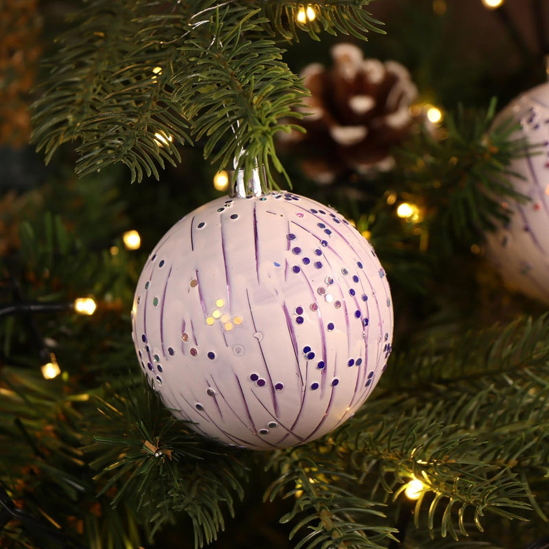 com-four® 16x Weihnachtskugeln, Christbaumkugeln bruchsicher aus Kunststoff für Weihnachten, Baumsch