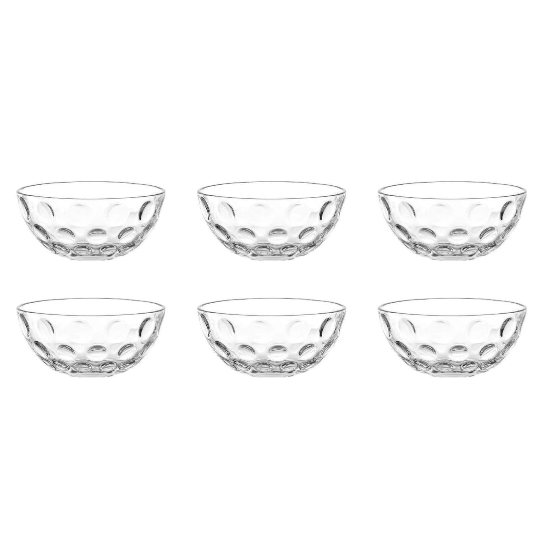 Leonardo Cucina Optic Glas-Schale, runde Schalen aus Glas, spülmaschinengeeignete Salat-Schälchen, 6
