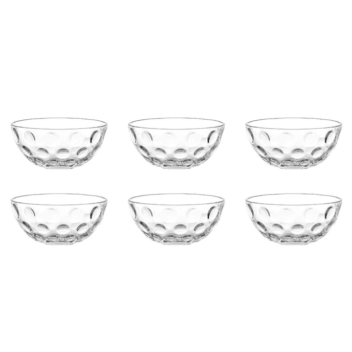 Leonardo Cucina Optic Glas-Schale, runde Schalen aus Glas, spülmaschinengeeignete Salat-Schälchen, 6