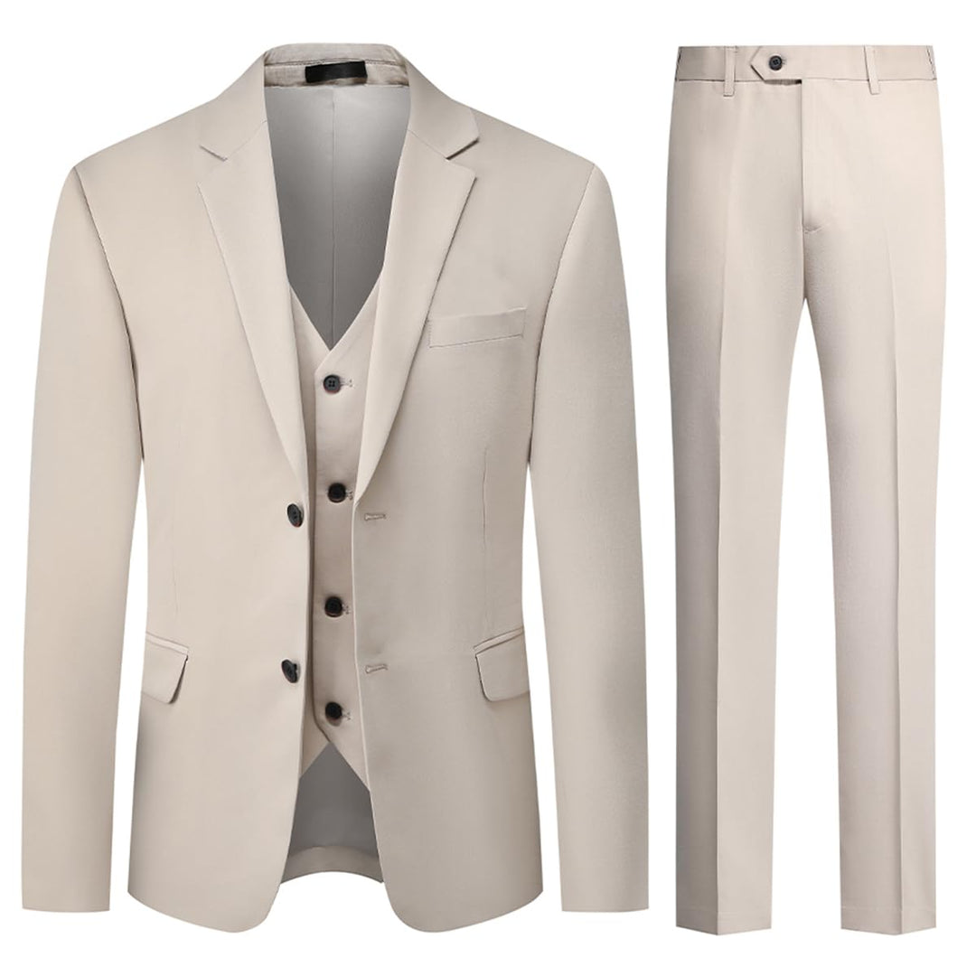 Allthemen Herren Anzug 3 Teilig Slim Fit Komplett Anzüge Business Hochzeit | Sakko Hose Weste, Forme
