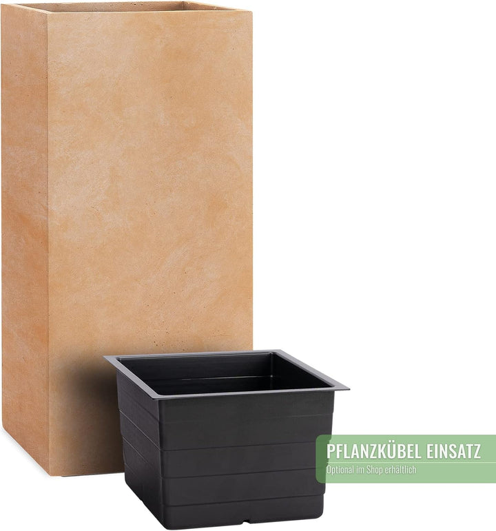 Pflanzwerk® Pflanzkübel Tower Terrakotta 70x33x33cm *Frostbeständiger Blumenkübel* *UV-Schutz* *Qual