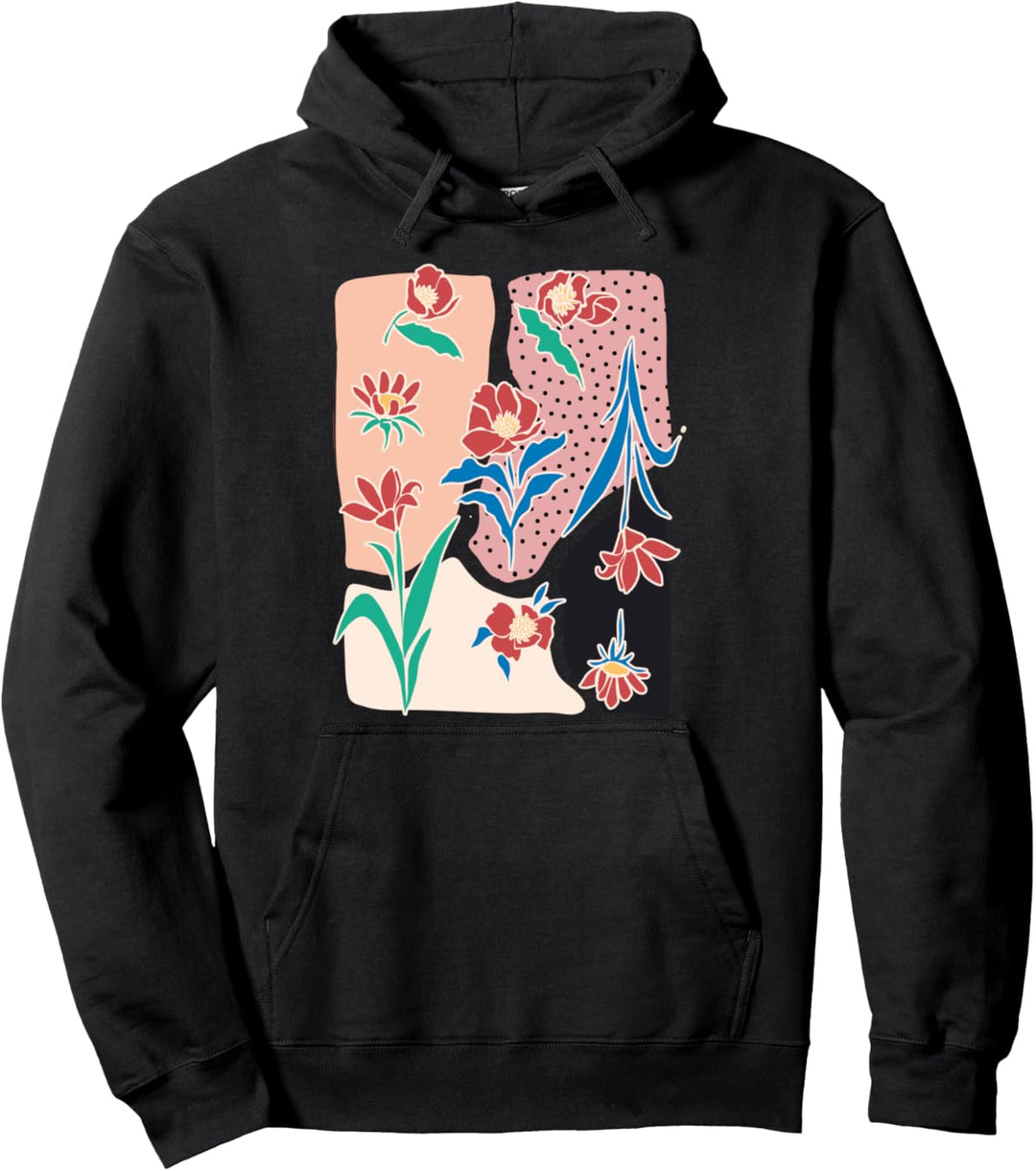 Yoga Boho Illustration Blumen Blatt Natur Garten Muster Deko Pullover Hoodie