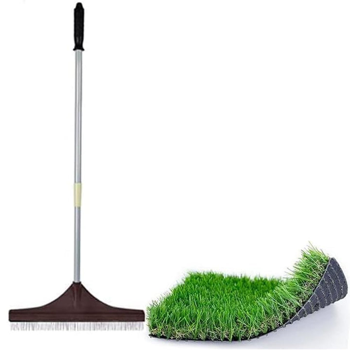Suinga - KUNSTGRAS-BÜRSTE zum Kämmen - TEPPICHE, ausziehbarer Griff 122 cm, Stabiler Stahlgriff, Kun