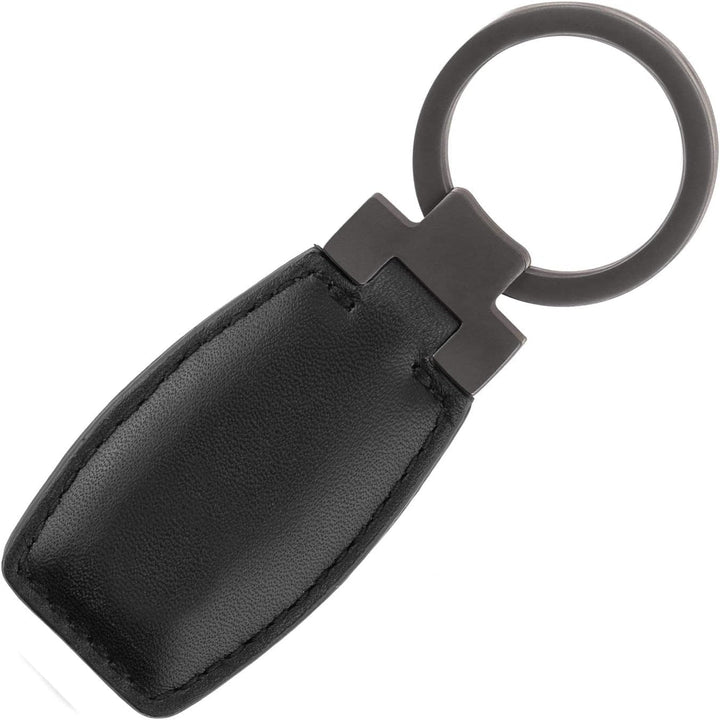 BOSS Hugo Schlüsselring Executive Gun mit Anhänger aus Leder Schwarz, Edelstahl dunkel verchromt, el