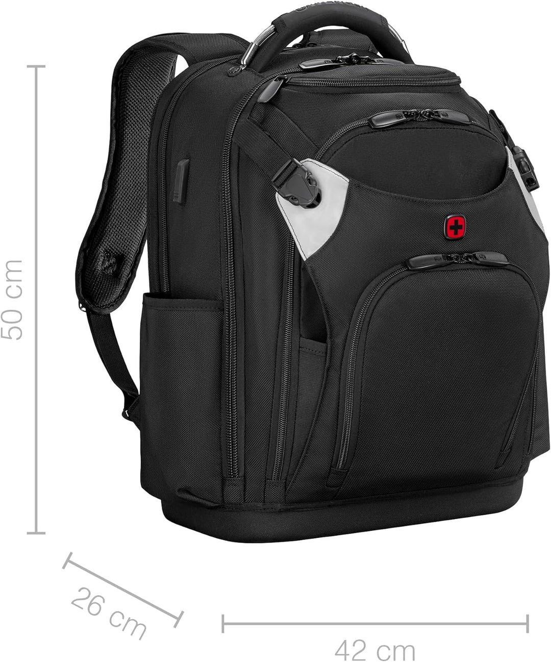 WENGER Tool Backpack Pro Werkzeugrucksack mit 17 Zoll Laptopfach, Arbeitsrucksack für Handwerker, He