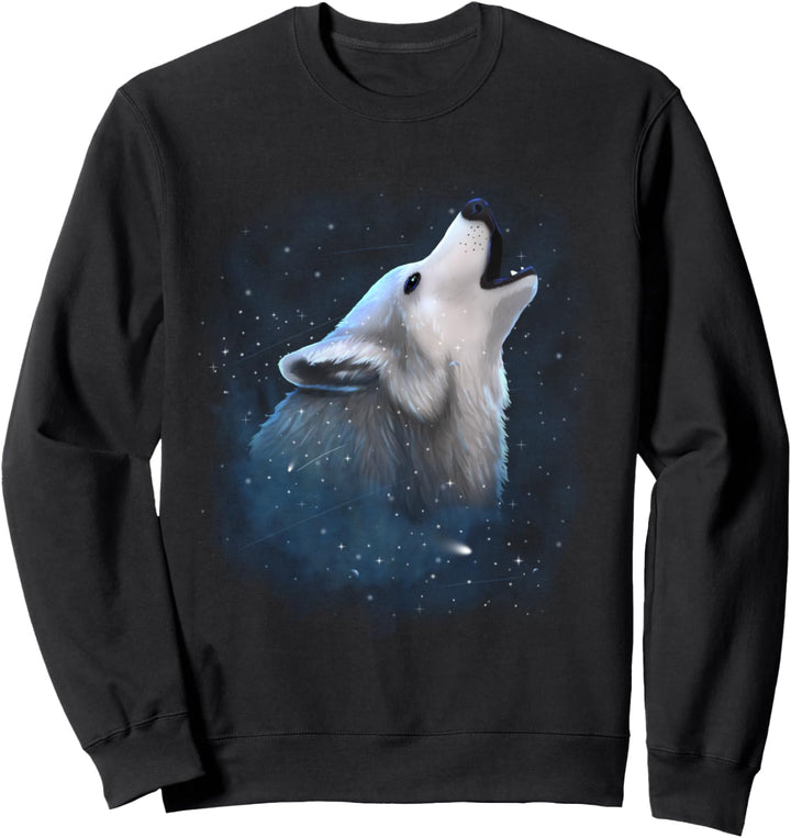 Wolf Cosmic Galaxy Celestial Outer Space Astronomy Sweatshirt