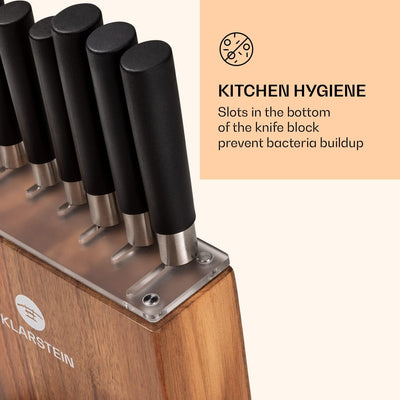 Klarstein Kitano Messerblock - Küchenmesser Set 8-teilig, Messerblock mit Messer: 7 verschiedene Mes