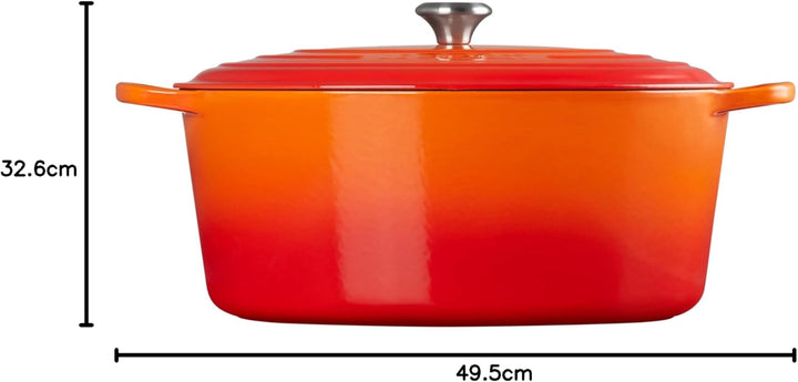 Le Creuset Signature Gusseisen-Bräter mit Deckel, Ø 40 cm, Oval, Für alle Herdarten und Induktion ge